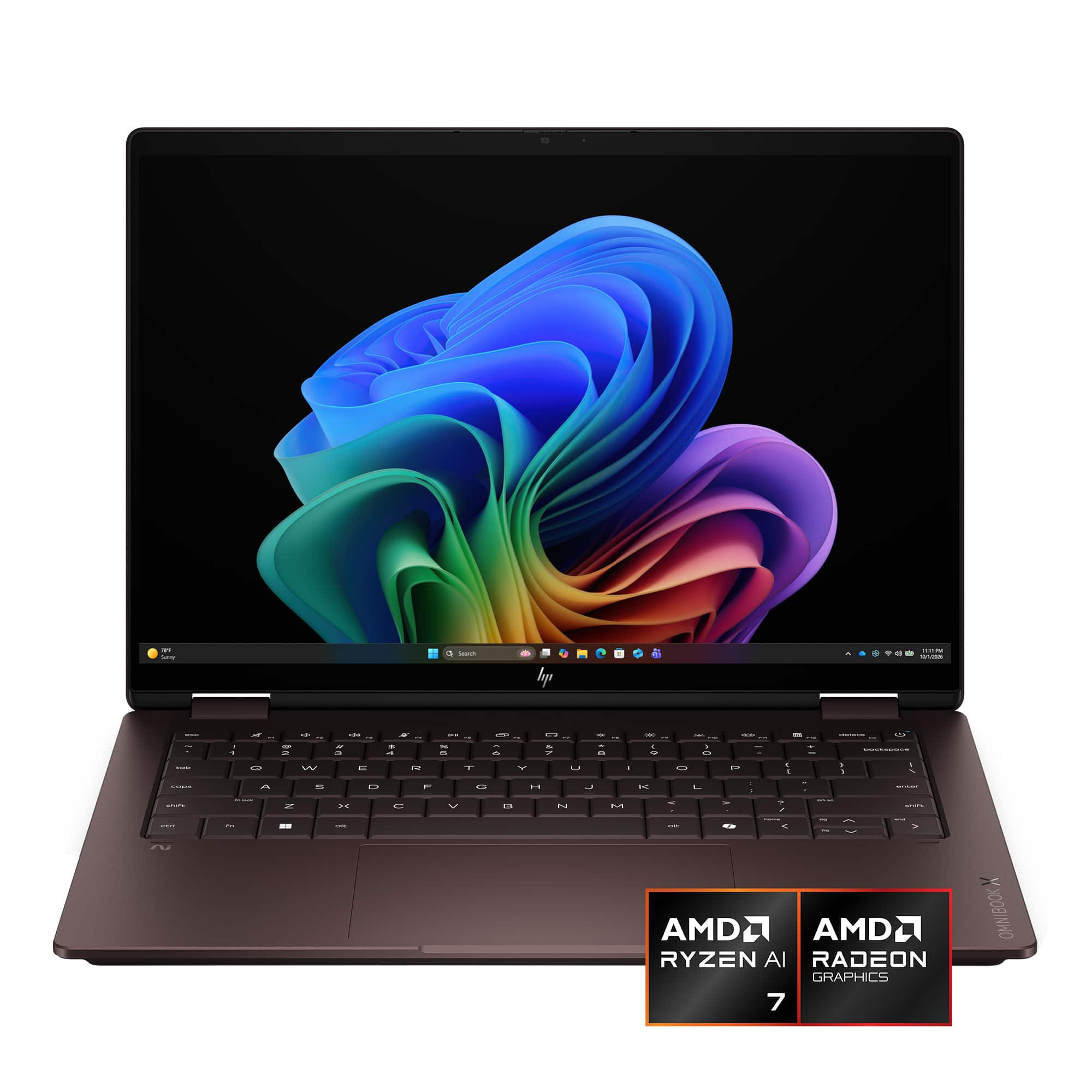 HP - OmniBook X Flip 2-in-1 - 14" 2K OLED Touchscreen Laptop - AMD Ryzen AI 7 445 ('26) - 24GB Memory - 1TB SSD - Copilot+ - Deep Espresso | Best Buy U.S.
