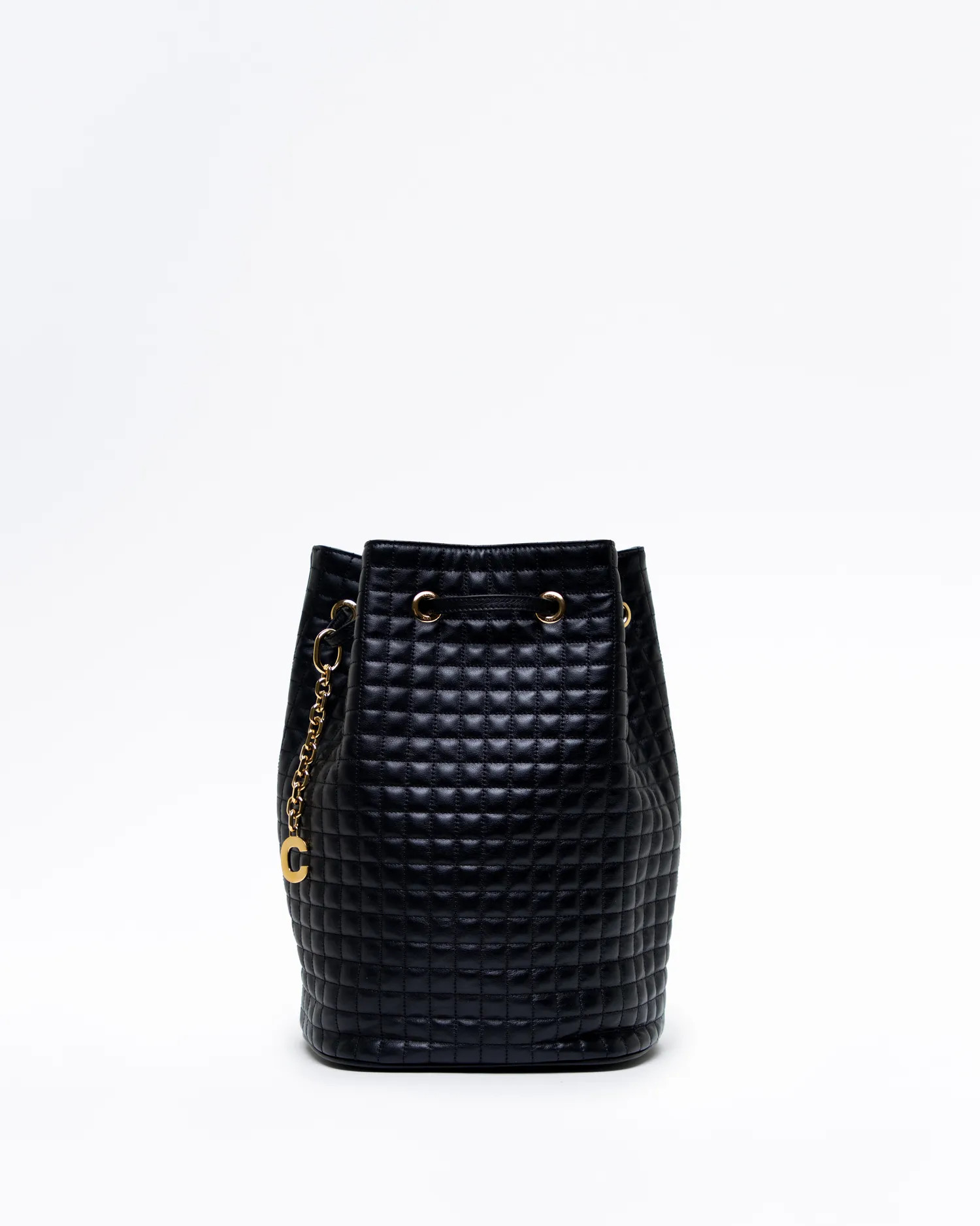 Quilted C Charm Small Bucket Backpack | Vivrelle