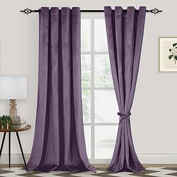 Velvet Curtains 96 Inches Long - Super Soft Luxury Room Darkening Thermal Insualted Grommet Windo... | Amazon (US)