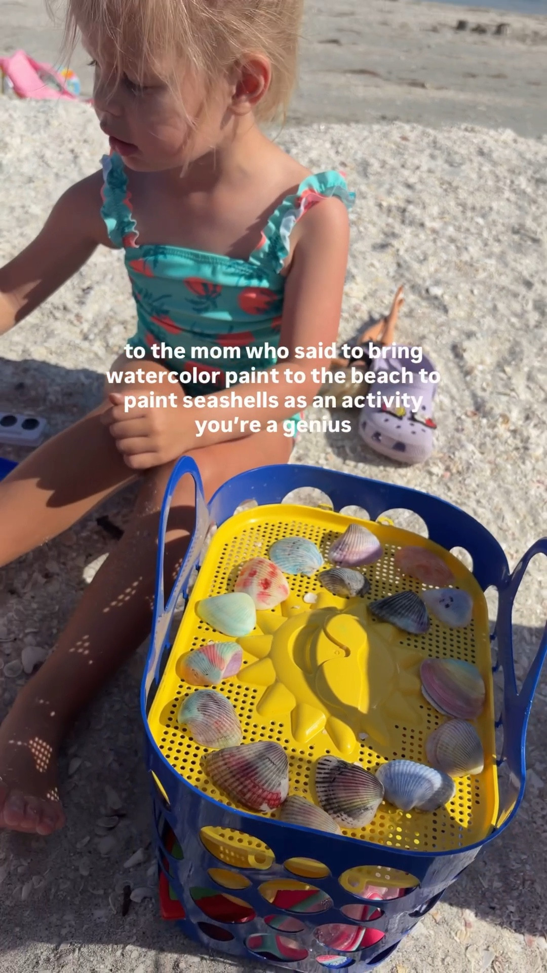 Keep the kids busy so you can actually tan and enjoy the beach 🏖️ — One of our favorite beach activities 🎨 🐚 

#LTKKids #LTKmomlife #LTKSwim