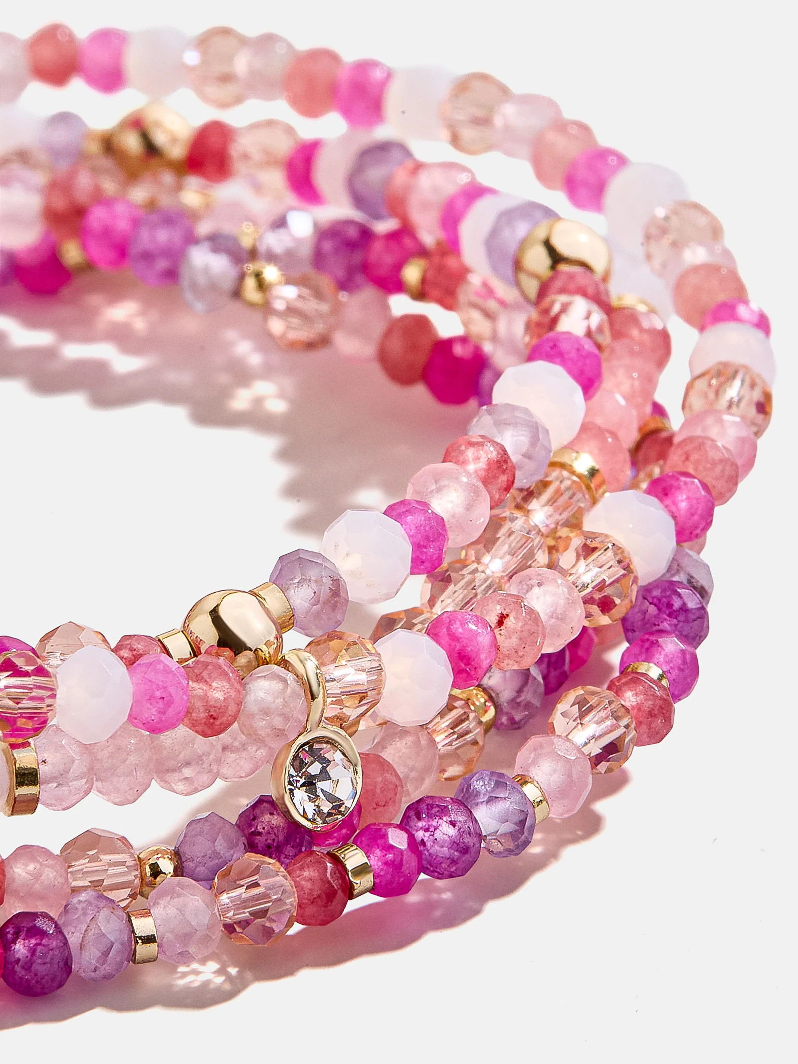 Indya Semi-Precious Layered Bracelet Set - Pink Multi | BaubleBar