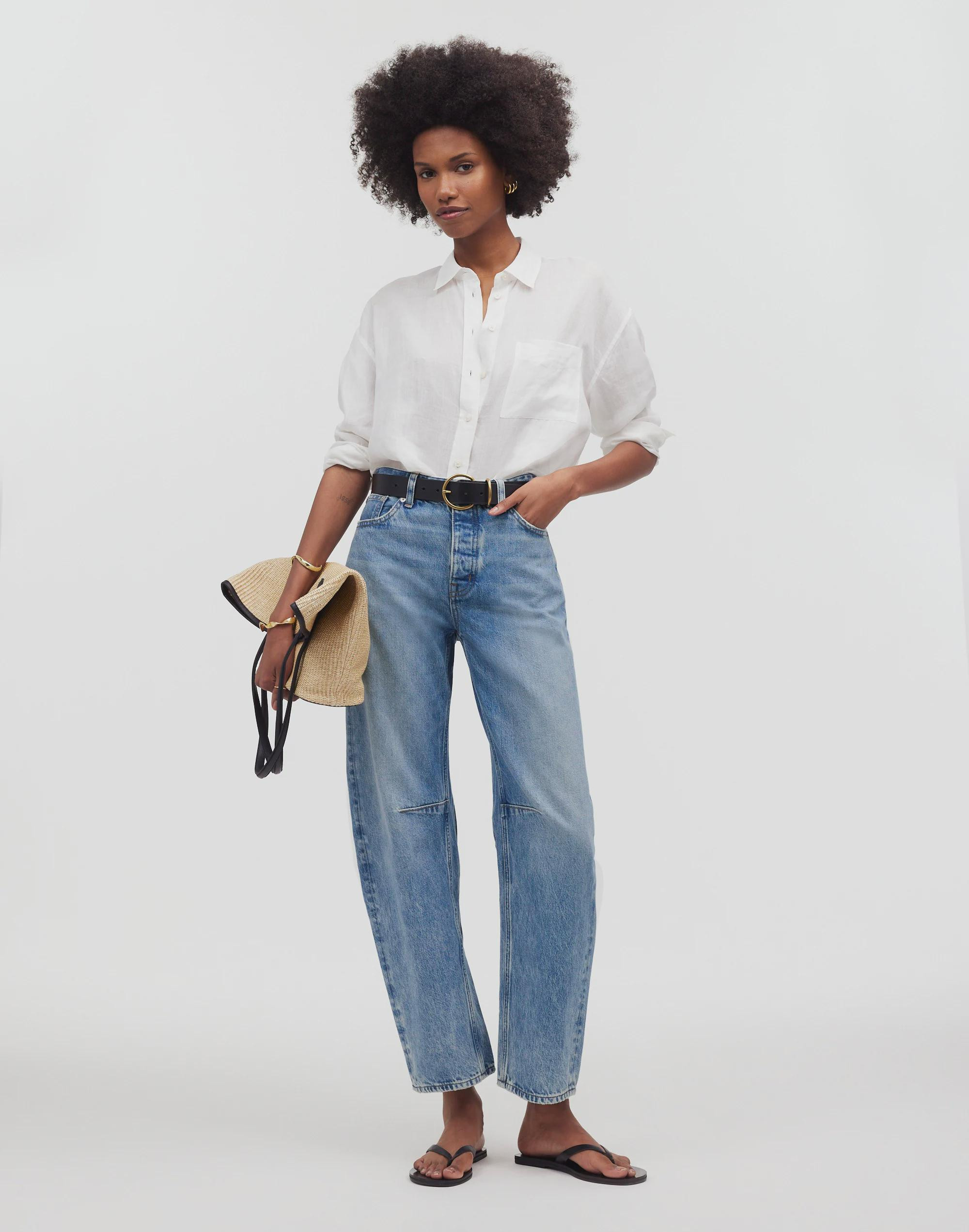 The Darted Barrel-Leg Jean in Dobbins Wash | Madewell