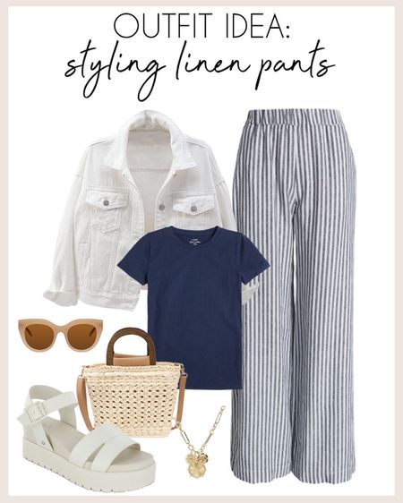 Another cute way to style linen pants this spring! 

#linenpants

Striped linen pants. Chic spring outfit idea. Amazon white denim jacket. How to style linen pants. Navy and white spring outfit  

#LTKfindsunder100 #LTKSeasonal #LTKstyletip