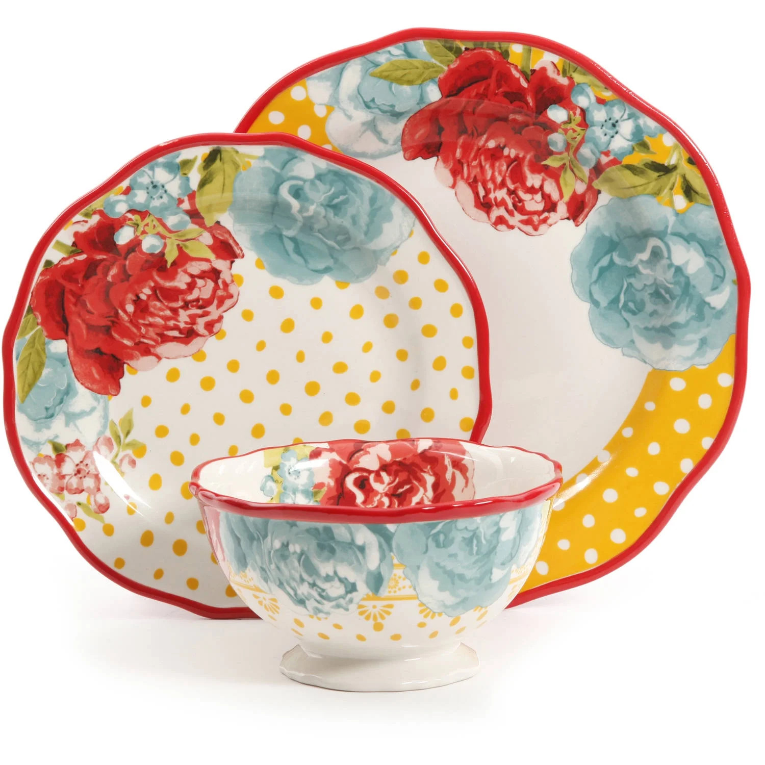 The Pioneer Woman Blossom Jubilee 12-Piece Dinnerware Set | Walmart (US)