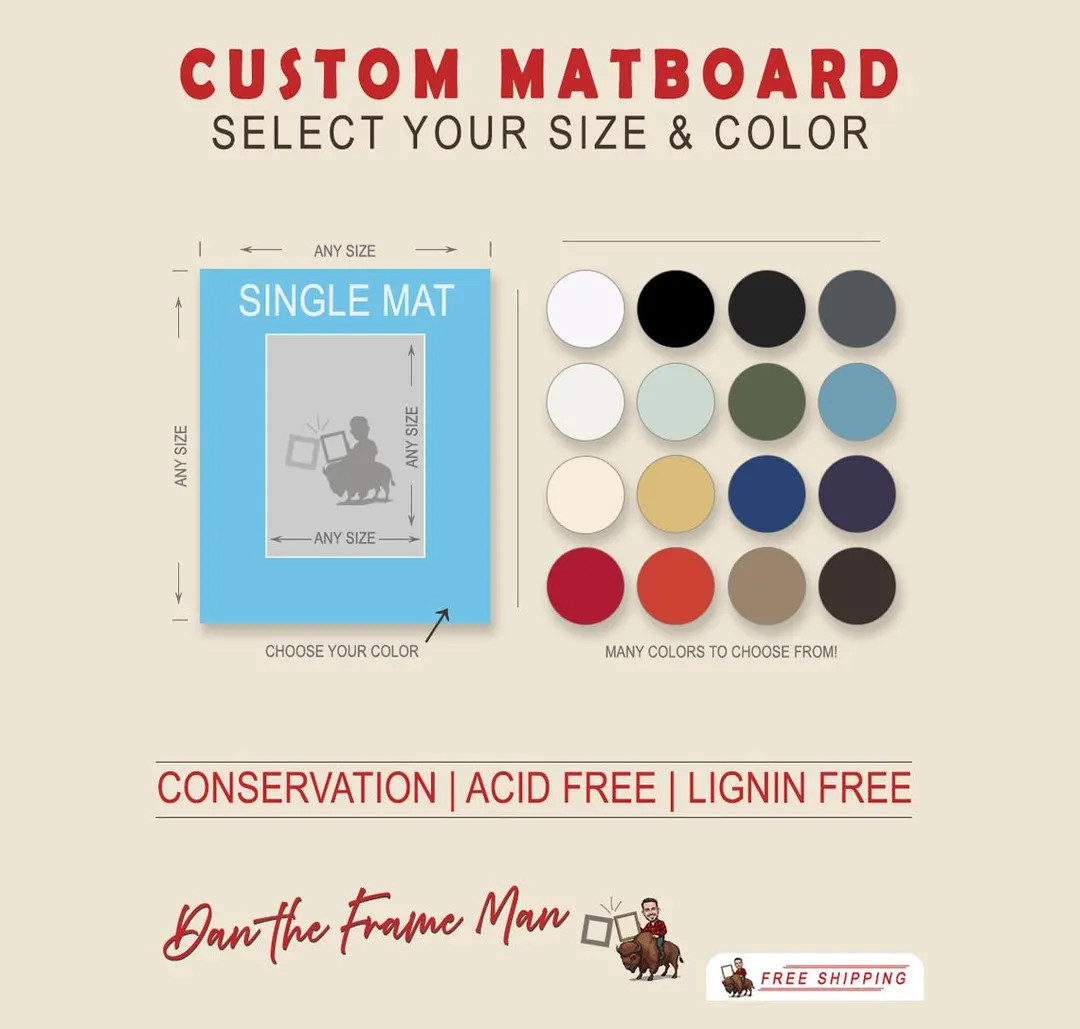 Fully Custom Acid-free Matting | Single Mat Cut to Size | Lignin-free Conservation Matboard for C... | Etsy (US)