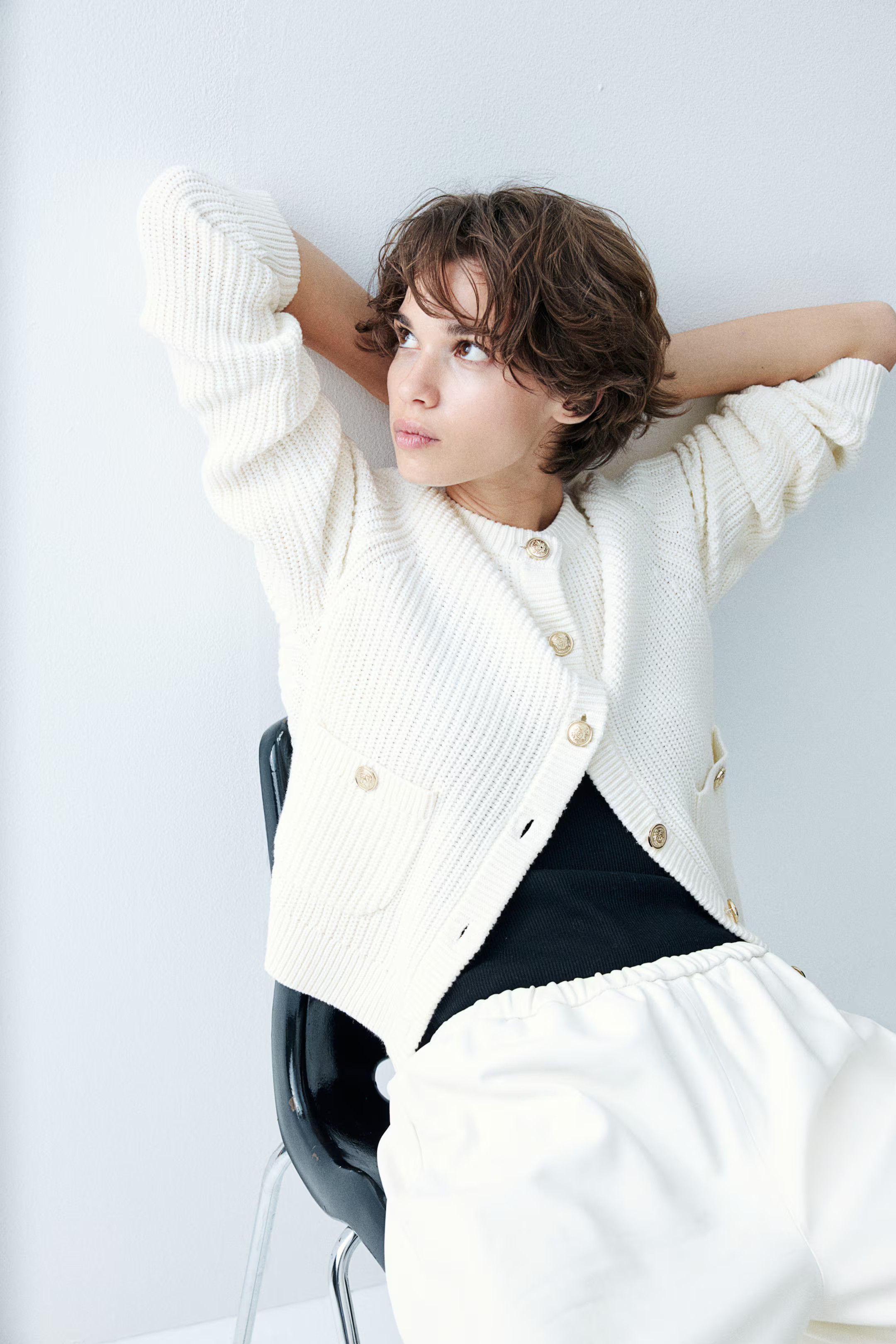 Rib-Knit Cardigan - Cream - Ladies | H&M US | H&M (US + CA)