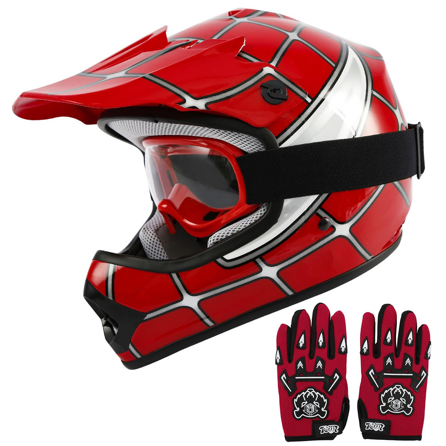 TCT-MOTORPARTS DOT Youth Kids Dirt Bike Full Face Helmets Motocross ATV Offroad Four Wheeler Helm... | Amazon (US)