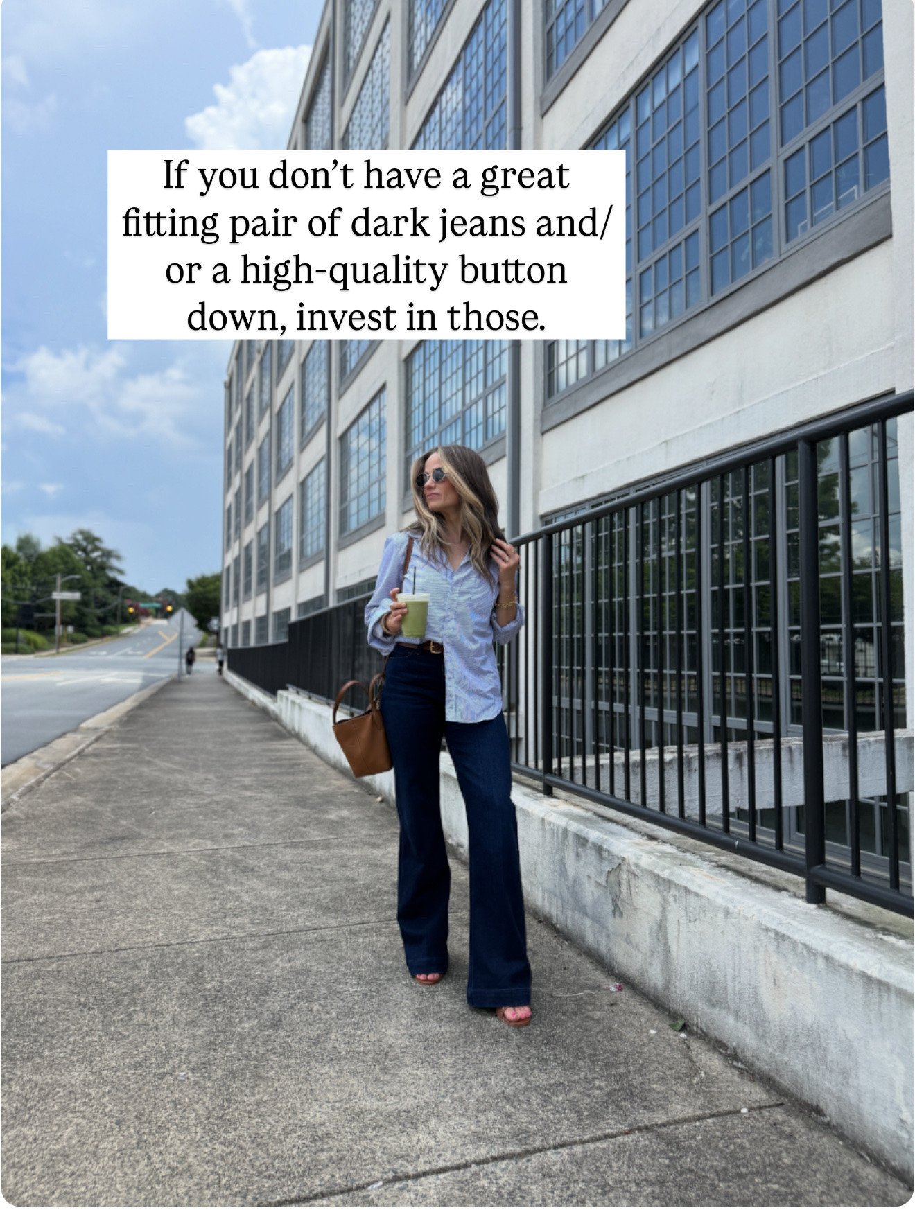 If you don't have a great fitting pair of dark jeans and/ or a high-quality button down, invest in those.

Size down on both if you’re on the fence. The jeans have stretch and the top is a relaxed fit. 

26 in jeans, xs in top 

#LTKOver40 #LTKStyleTip