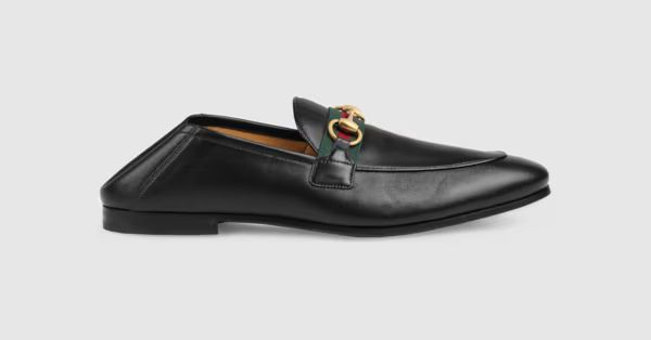 Gucci Men's leather Horsebit loafer with Web | Gucci (US)