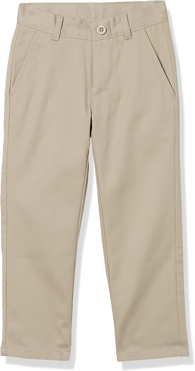 Nautica Boys School Uniform Twill Khaki Pants, Flat Front & Elasticized Waistband, Zipper Closure... | Amazon (US)