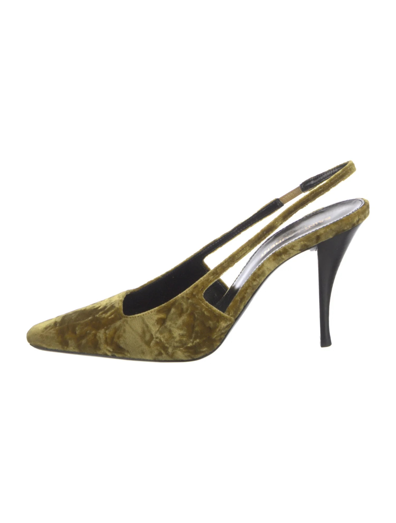 Saint Laurent Velvet Slingback Pumps - Green Pumps, Shoes - SNT475942 | The RealReal | The RealReal