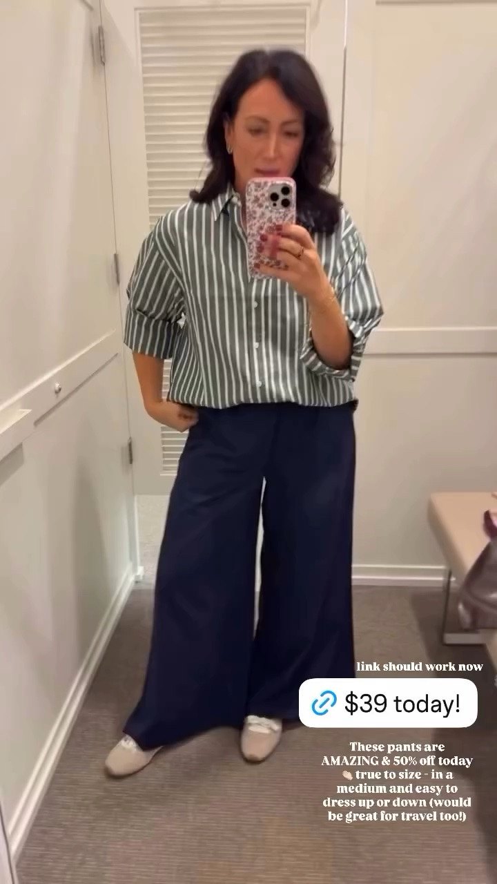 These pants are 50% off today and AMAZING. True to size - in a medium and easy to dress up or down (would be great for travel too) @loft