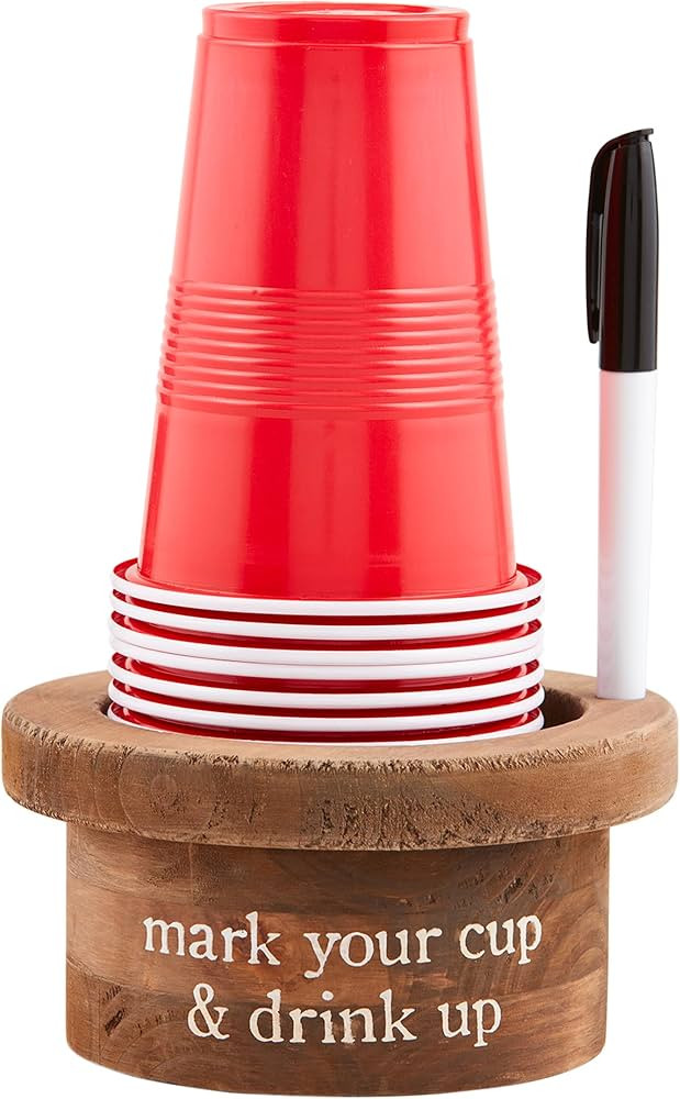 Mud Pie Disposable Cup and Marker Set; Base 3" x 5 1/2" Dia | Cup 18 oz | Amazon (US)