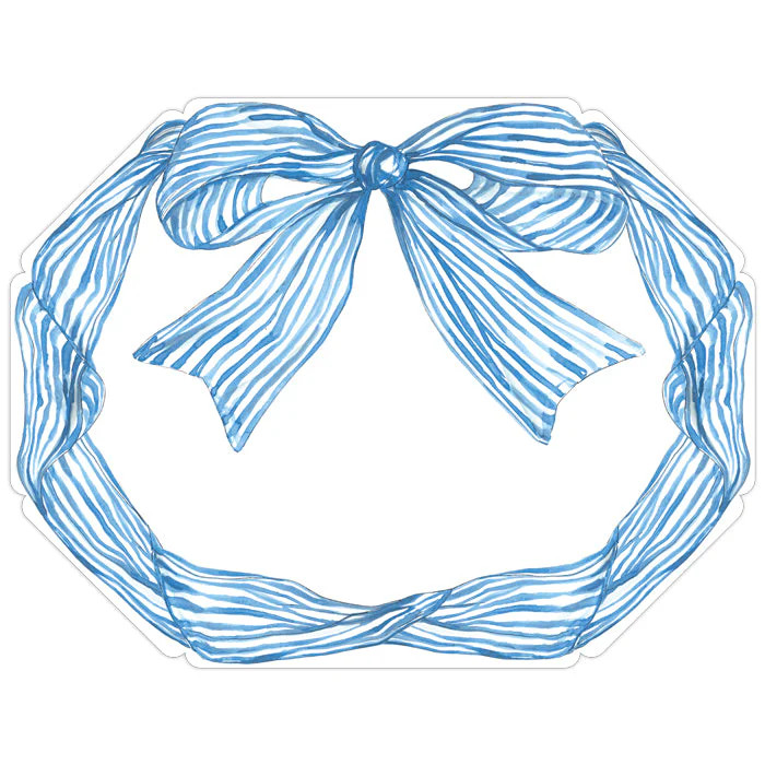 Turquoise Blue Bow Posh Die-Cut Placemats | Rosanne Beck Collections