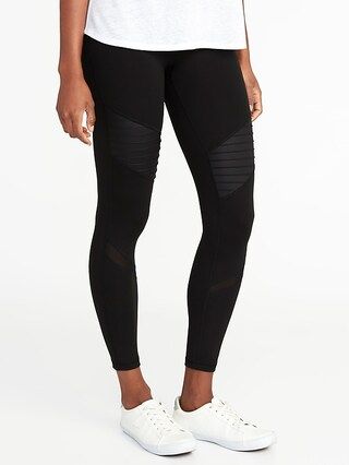 Old Navy Womens High-Rise 7/8-Length Moto Compression Street Leggings For Women Black Size L | Old Navy US