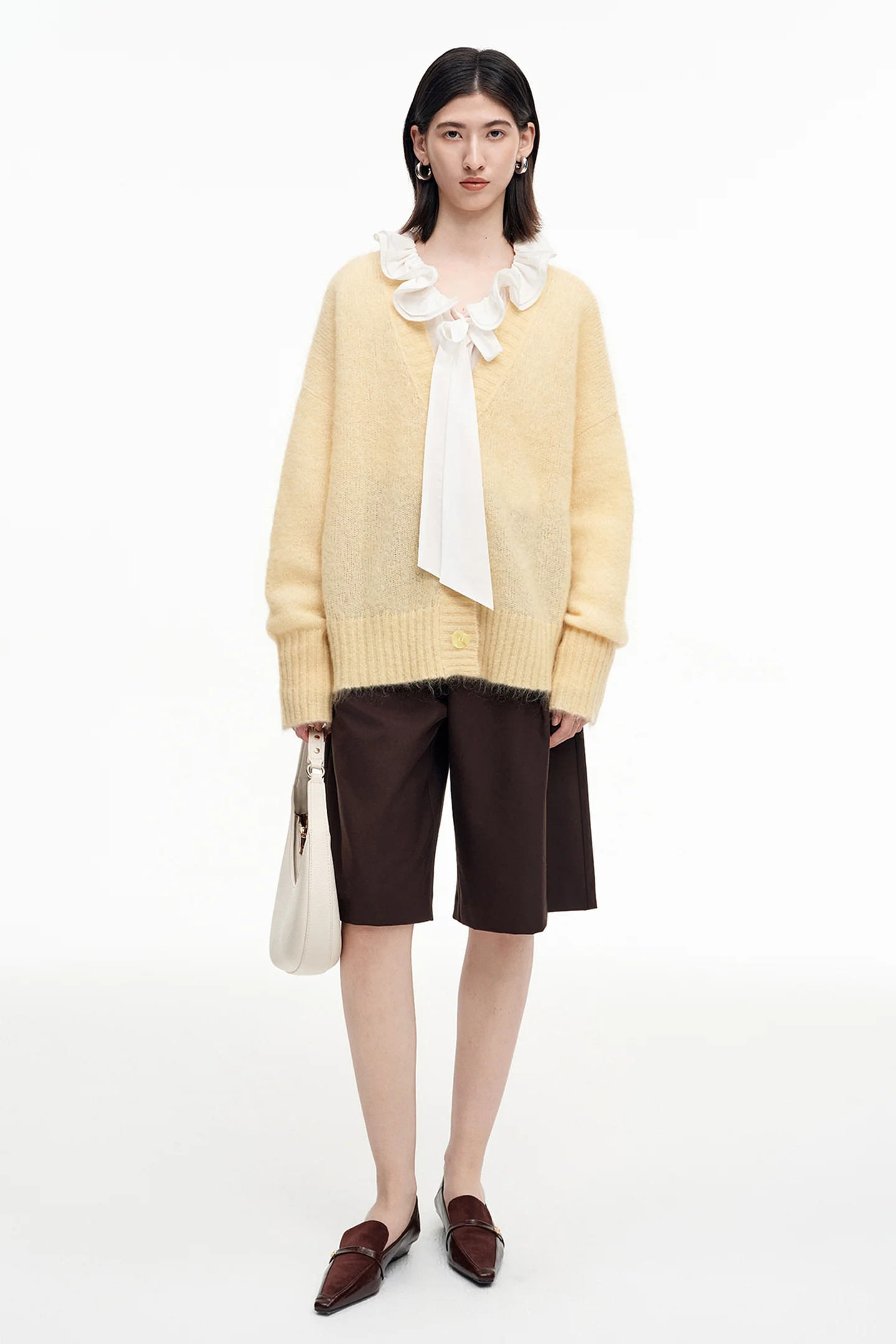 SELFWHO Mohair And Wool Blend V-neck Knitted Cardigan | SELFWHO