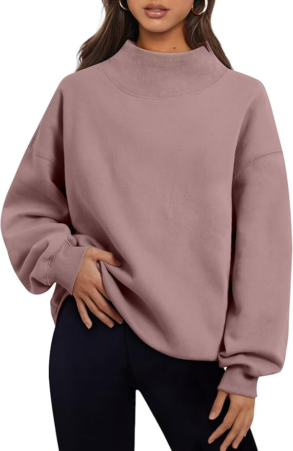 Trendy Queen Womens Oversized Sweatshirts Turtleneck Pullover Long Sleeve Hoodies Tops Fall Fashi... | Amazon (US)