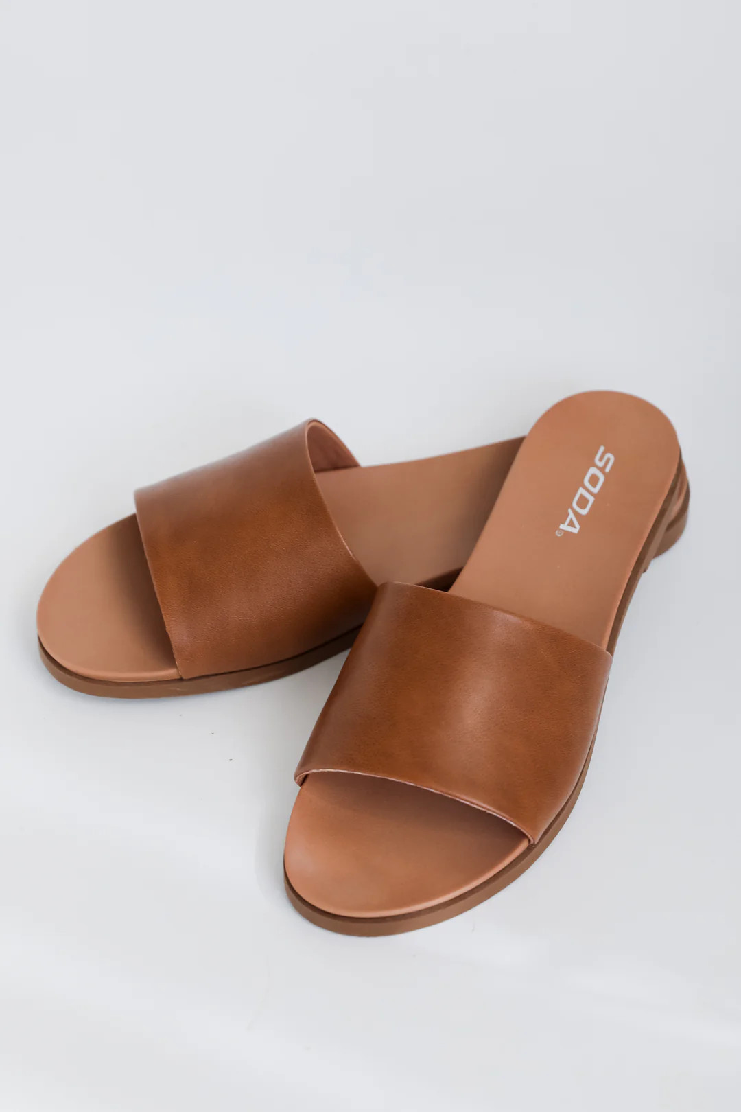 Sandy Sole Tan Slide Sandals | Dress Up