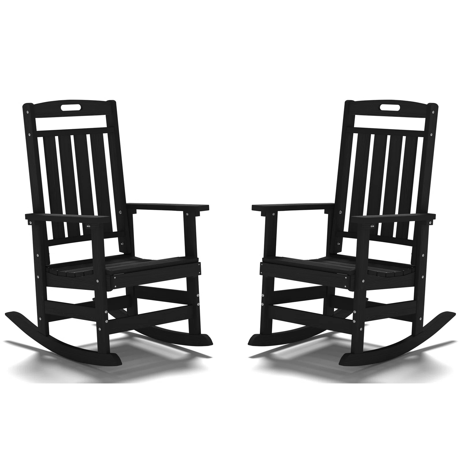Set of 2 HDPE Rocking Chairs – All-Weather Heavy-Duty Patio Rockers with High Back for Porch, L... | Wayfair North America