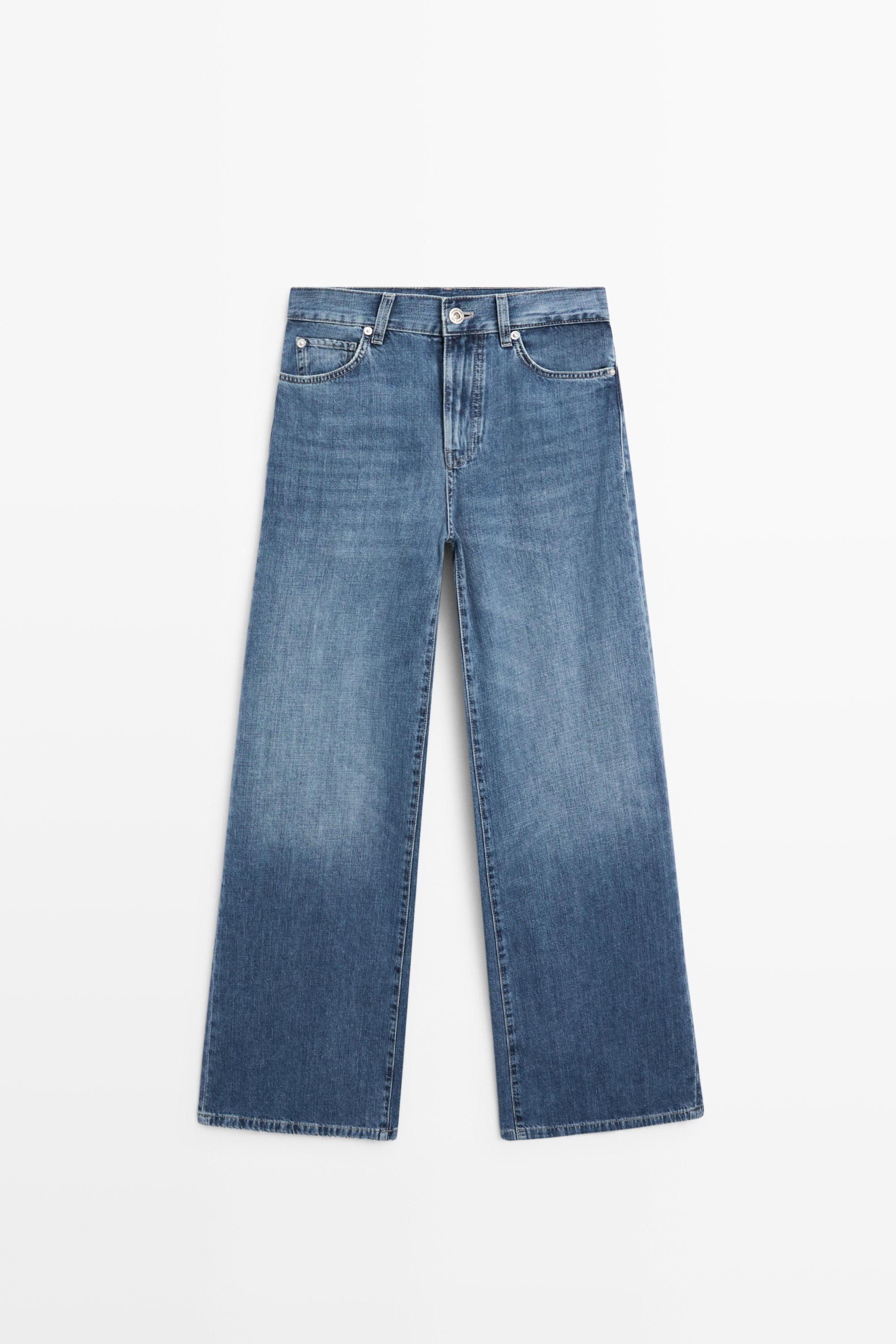 High-waist wide-leg jeans | Massimo Dutti US