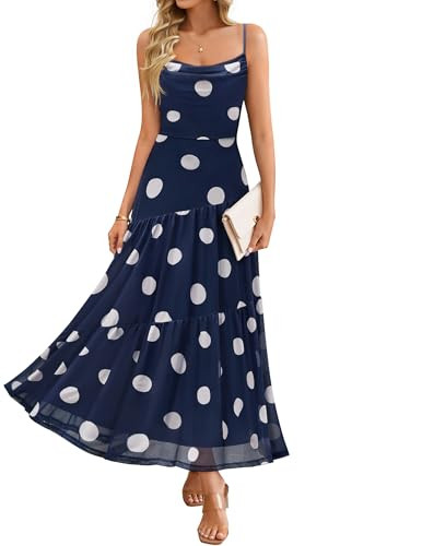 ZESICA Women's Summer Floral Sleeveless Maxi Dress 2026 Boho Mesh Spaghetti Strap Flowy Beach Wed... | Amazon (US)