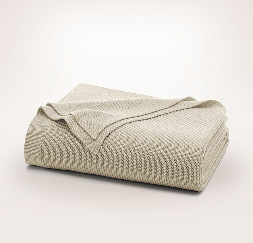 Ribbed Knit Bed Blanket | Boll & Branch