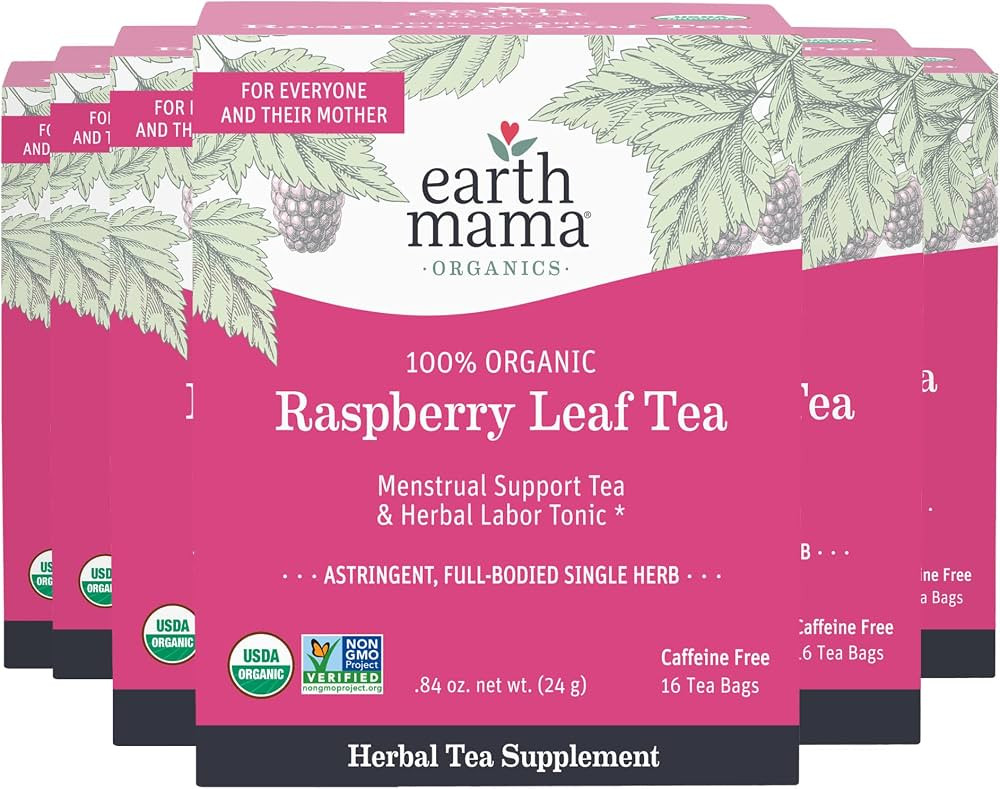 Earth Mama Organic Raspberry Leaf Tea Bags |Labor Tonic + Menstrual Support, 16 Teabags Per Box (... | Amazon (US)