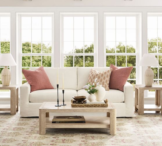 PB Comfort Modern Square Arm Slipcovered Sofa (62"-118") | Pottery Barn (US)