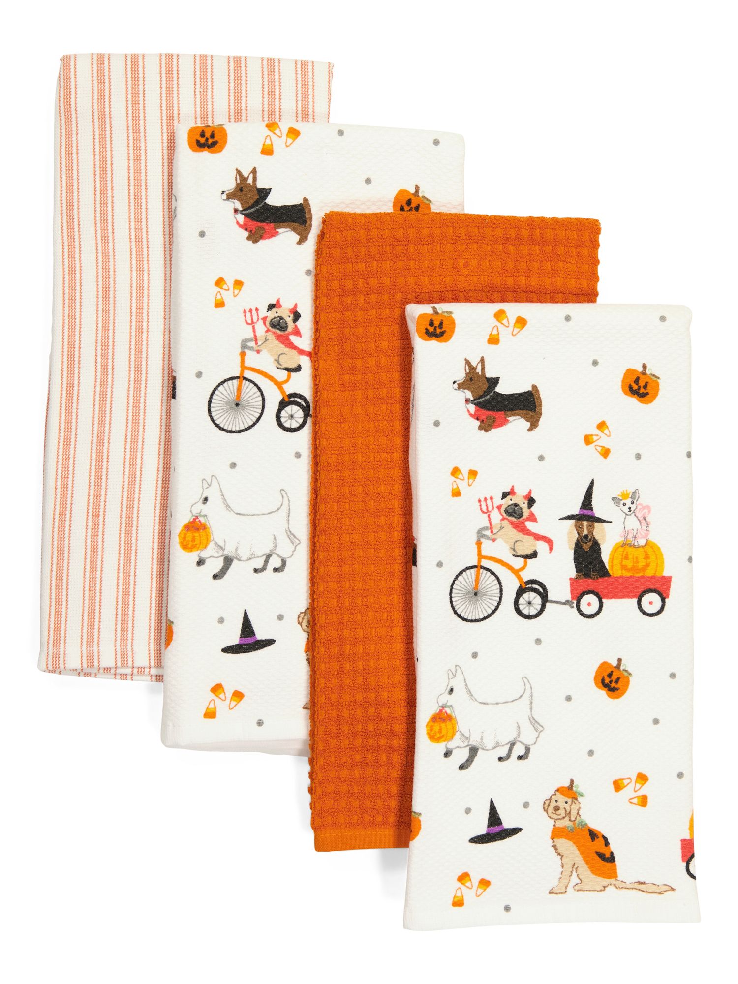 Set Of 4 18x28 Halloween Parade Dogs Towels | TJ Maxx