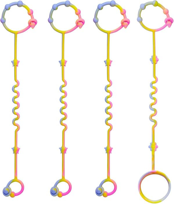 RTMOK Toy Straps for Baby,Silicone Setpacifier Clip,Applies to Car Seat Toy,Teether Toy,High Chai... | Amazon (US)