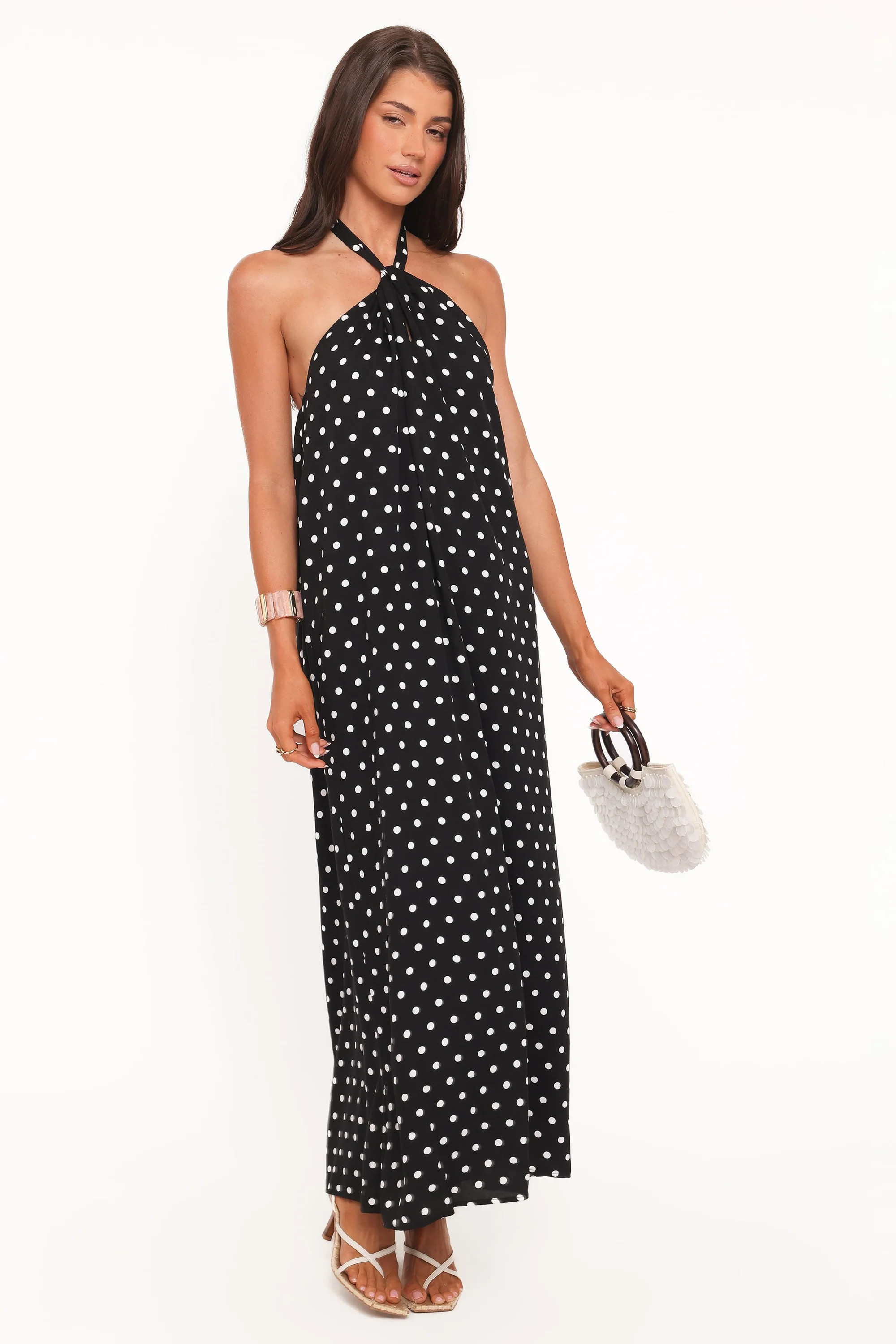 Theophania Maxi Dress - Black Polka Dot | Petal & Pup (US)