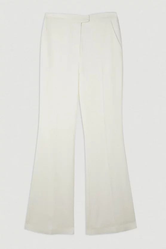 Compact Viscose Slim Leg Tailored Trousers | Karen Millen UK + IE + DE + NL