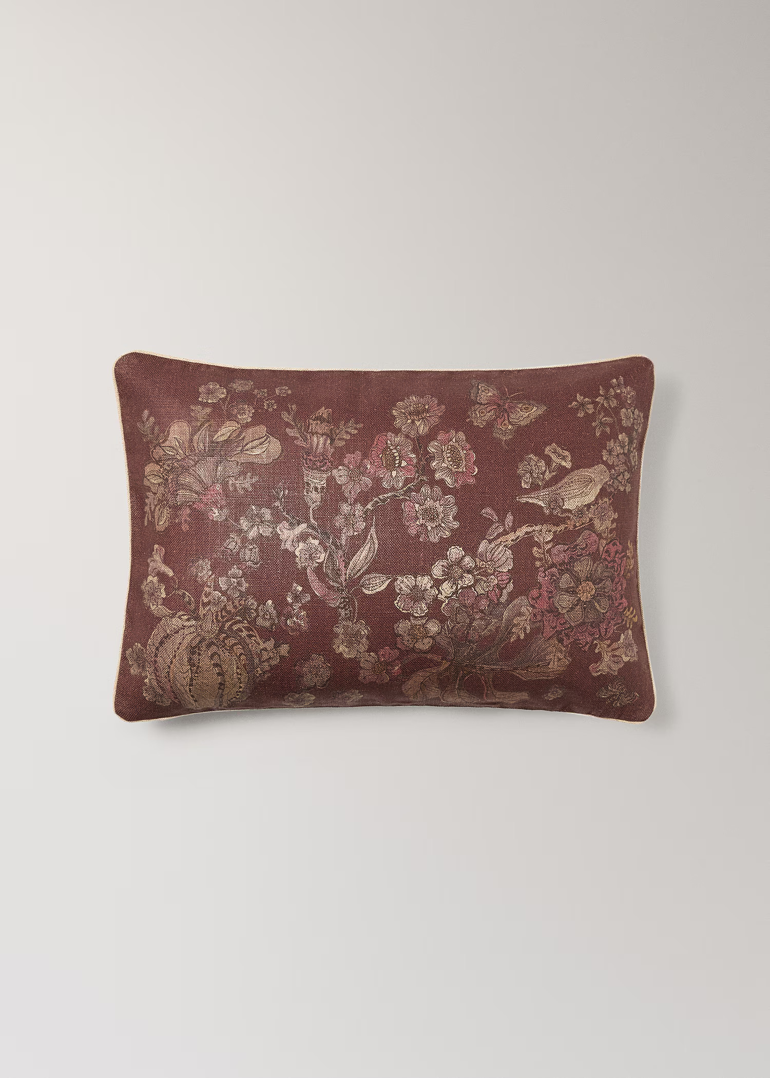 Linen floral-print cushion cover 40x60 cm | Mango (US/MX/AU)