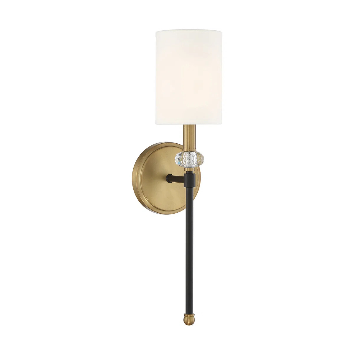 Gorje 1-Light Wall Sconce In Matte Black With Warm Brass Accents | Wayfair North America