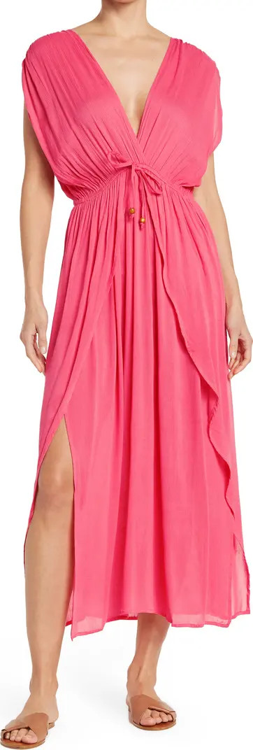 V-Neck Front Tie Cover-Up Maxi Dress | Nordstrom Rack