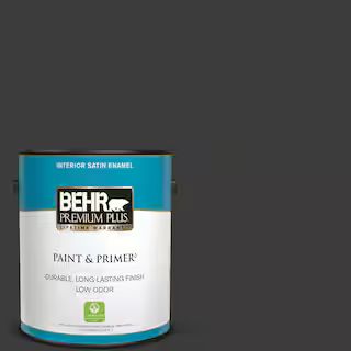 BEHR PREMIUM PLUS 1 gal. #MQ5-5 Limousine Leather Satin Enamel Low Odor Interior Paint & Primer 7... | The Home Depot