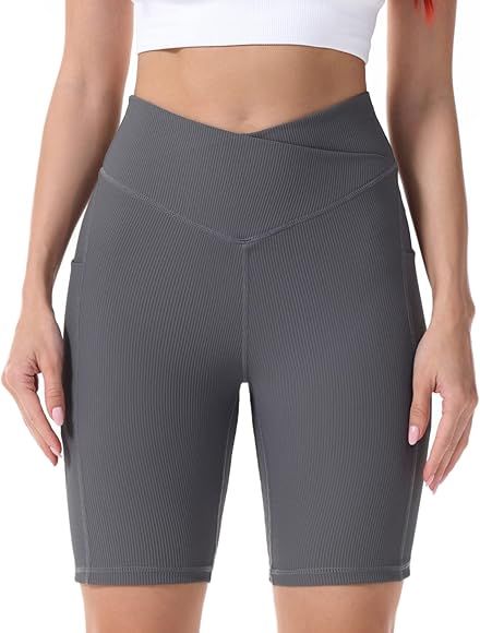 Sunzel 10" / 8" / 5" Biker Shorts for Women with Pockets, High Waisted Yoga Athletic Gym Workout ... | Amazon (US)