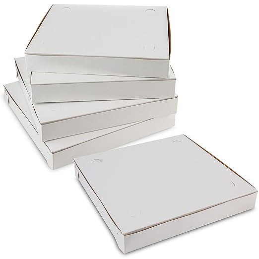 9" Length x 9" Width x 1.5" Depth Lock Corner Clay Coated White Thin Pizza Box by MT Products (20... | Amazon (US)