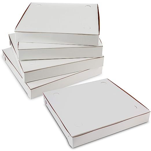 9" Length x 9" Width x 1.5" Depth Lock Corner Clay Coated White Thin Pizza Box by MT Products (20... | Amazon (US)