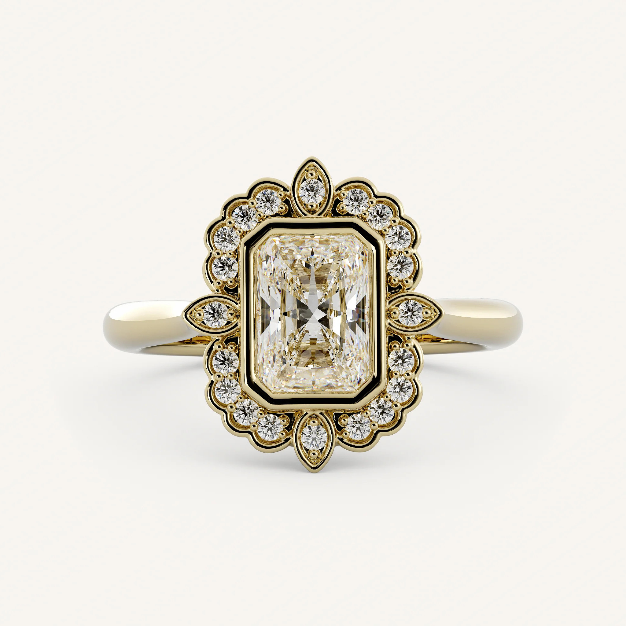 Avens - 14K Yellow Gold - Radiant - Natural Diamond | Olive Ave Jewelry