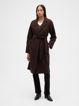 Relaxed Wool Wrap Coat | Gap Factory