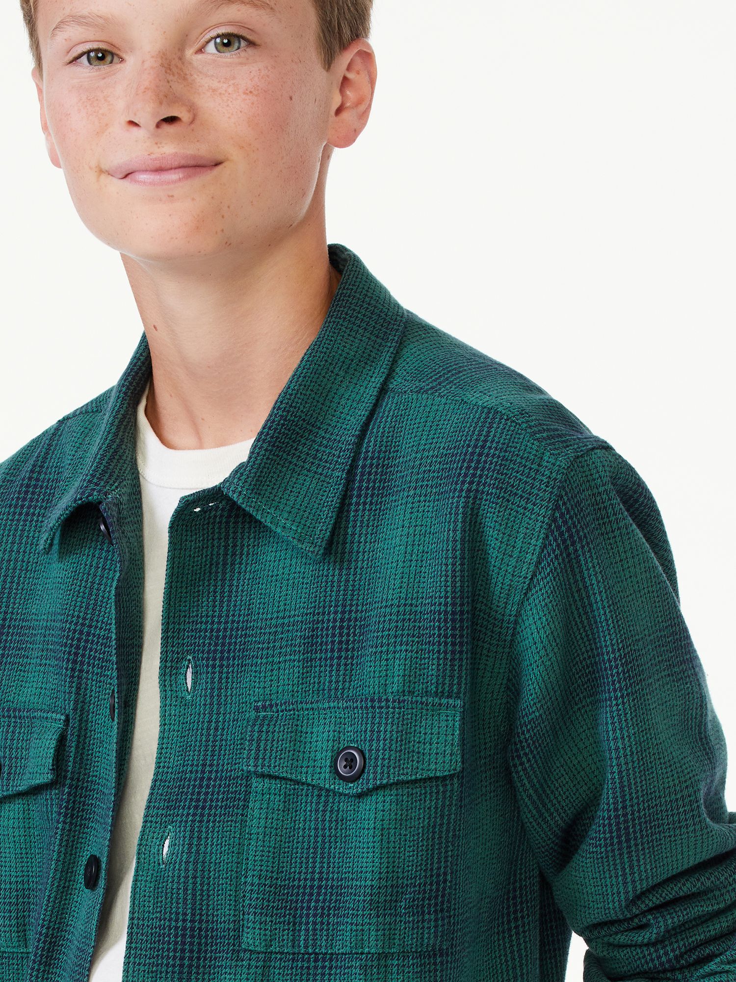 Free Assembly Boys Flannel Shirt Jacket, Sizes 4-18 - Walmart.com | Walmart (US)