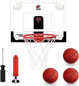 Cyfie Indoor Basketball Hoop, Mini Door Basketball Hoop Door Backboard Rim with Scoreboard and So... | Amazon (US)