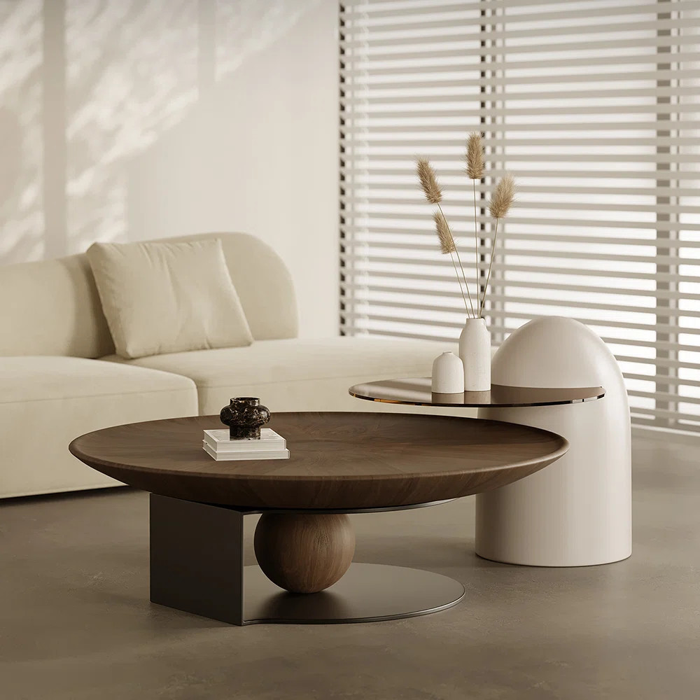 Modern minimalist wooden and metal coffee table | Wayfair North America