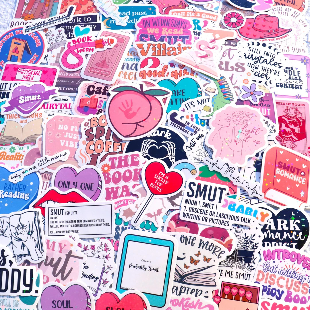 10-120 PCS Smutty Book Stickers for Kindle, Bookish Reader Themed Sticker Pack for Water Bottles,... | Etsy (US)