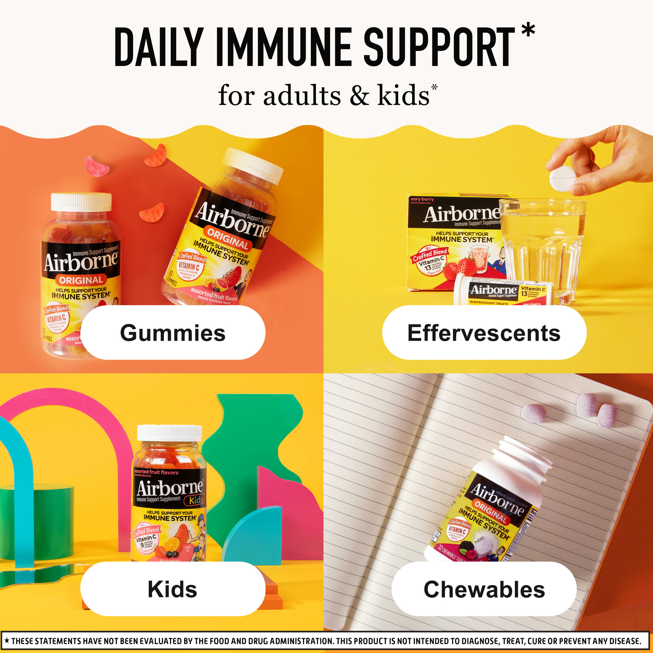 Airborne Immune Essentials Vitamin C Gummies, Multivitamin Supplement, Assorted Fruit Flavor, 132... | Walmart (US)