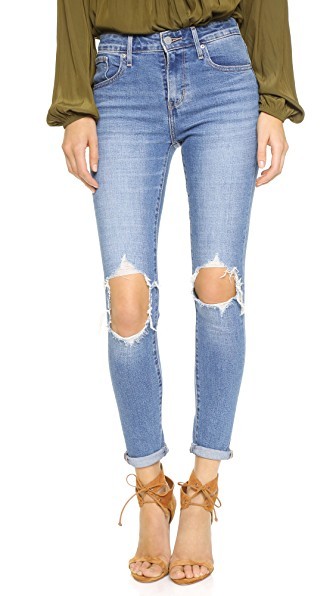 Levi's 721 High Rise Distressed Skinny Jeans | Shopbop