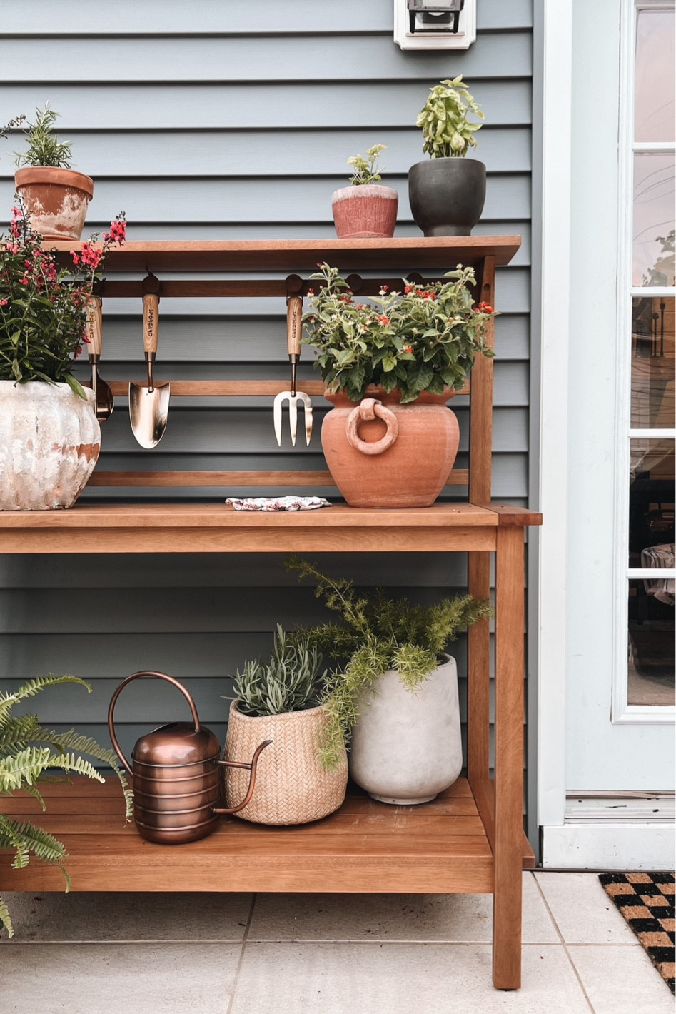 Potting bench outdoor garden station decor details 

#LTKunder50 #LTKSeasonal #LTKhome