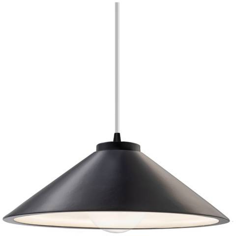 Flare Pendant - Carbon Black - Matte Black - White Cord | Lamps Plus