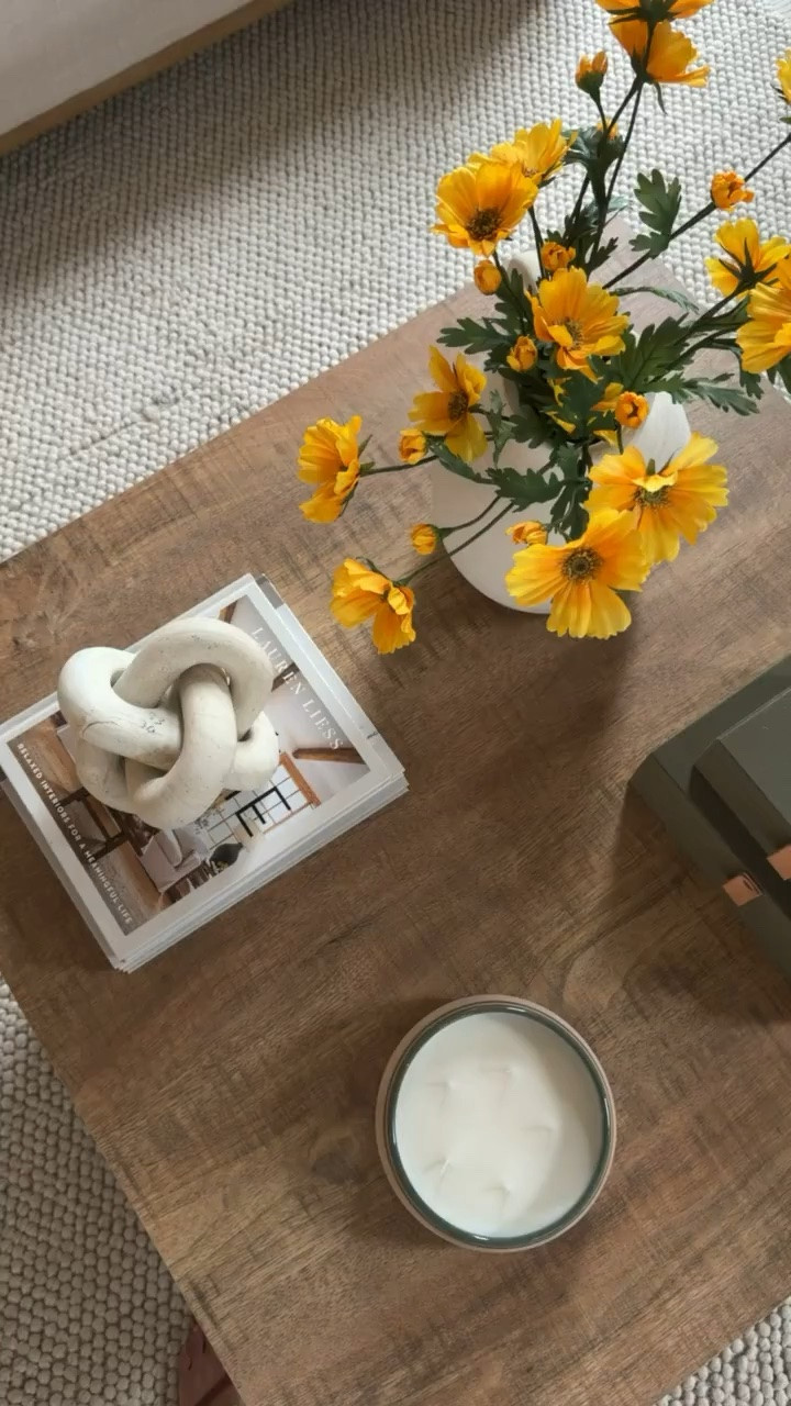 My coffee table right now! Always love a seasonal refresh💛

All Target!!



Summer, 2026, home decor, styling, faux stems, flowers, candle, target, carla.bushey

#LTKSeasonal #LTKHome